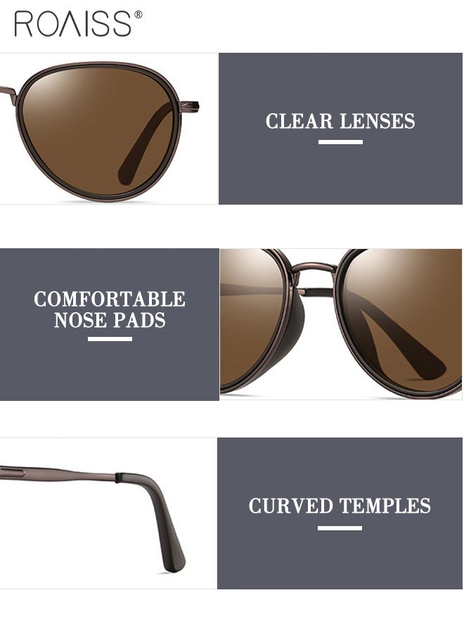 رويس نظارات شمسية مستقطبة للرجال، نظارات شمسية للحماية من الأشعة فوق البنفسجية 400 بإطار من الفولاذ المقاوم للصدأ، نظارات شمسية عصرية مضادة للتوهج للرجال أثناء القيادة والصيد والسفر، مقاس 52 مم - Image 4