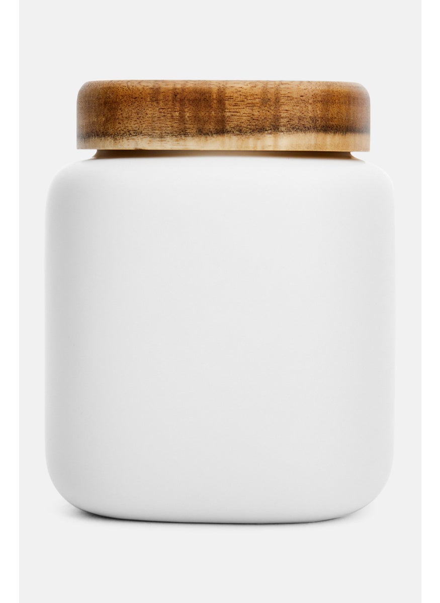 Porcelain Canister With Wood Lid, Matte White - pzsku/ZD5BC8BA19735250C4145Z/45/_/1727792315/d5a8cf4f-c1c4-42f4-999b-fe8e6a2eafe3