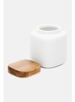 ladelle Porcelain Canister With Wood Lid, Matte White  - Image 2