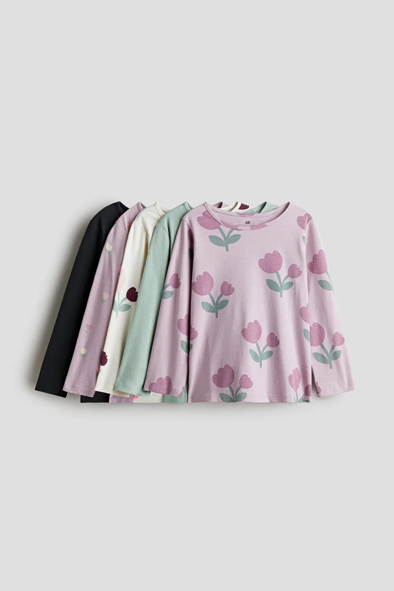 H&M 5-pack long-sleeved cotton tops