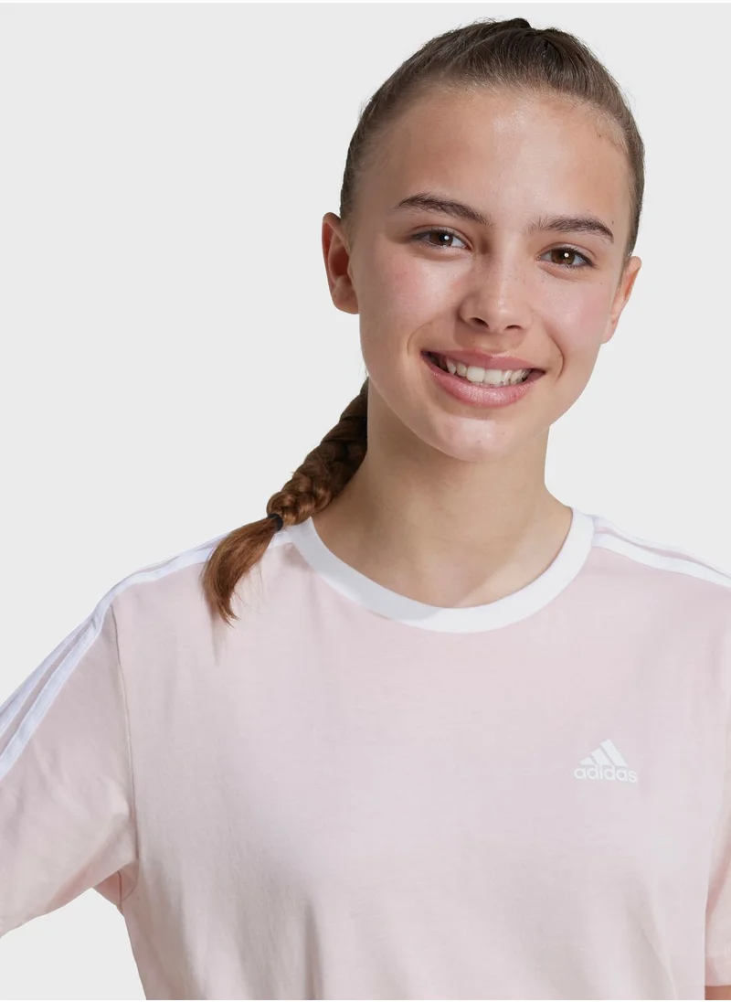 Adidas Youth 3 Stripes Boyfriend T-Shirt