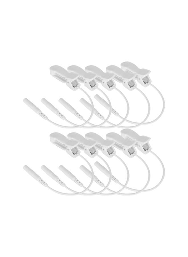 2.0 Mm Ear Clip Electrode, Tens Ear Clips for Vagus Nerve Stimulation, Ear Clips for Tens Unit, Electrode Wire Connection Cable to Promote Blood Circulation and for a Healthy Body (10PCS)