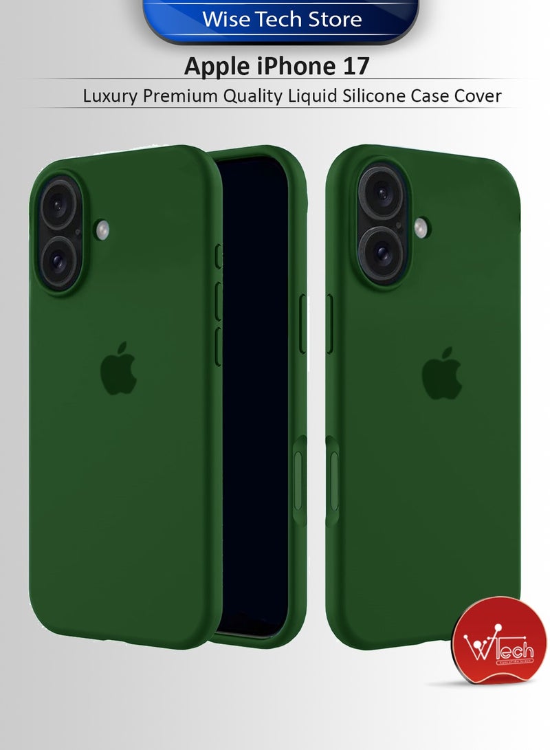 دبليو تيك جراب أيفون 17 5G 2025 بحالة سائل سيليكون فاخر عالي الجودة (MCRPSN) - أخضر الأرز - Image 1