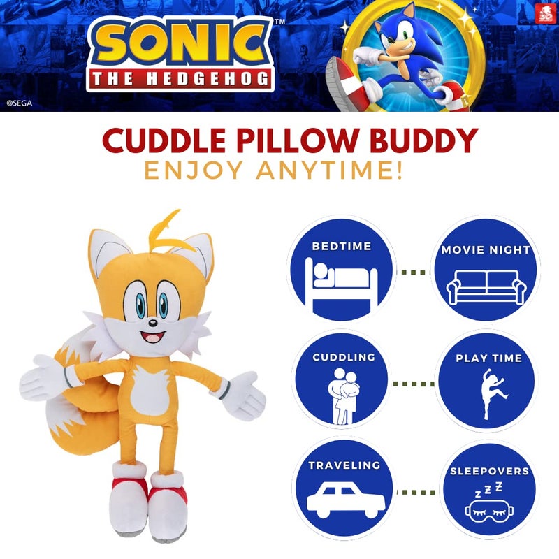 Franco Sonic The Hedgehog Tails, Anime, Bedding Super Soft Plush Cuddle Pillow Buddy, (Official Sega Product) by Franco - Image 2