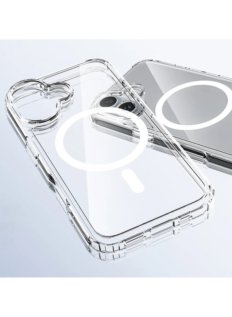 حافظة ايفون  16  شفاف, تدعم الشحن اللاسلكي, مقاوم للخدش والاصفرار، حماية من السقوط - Image 1