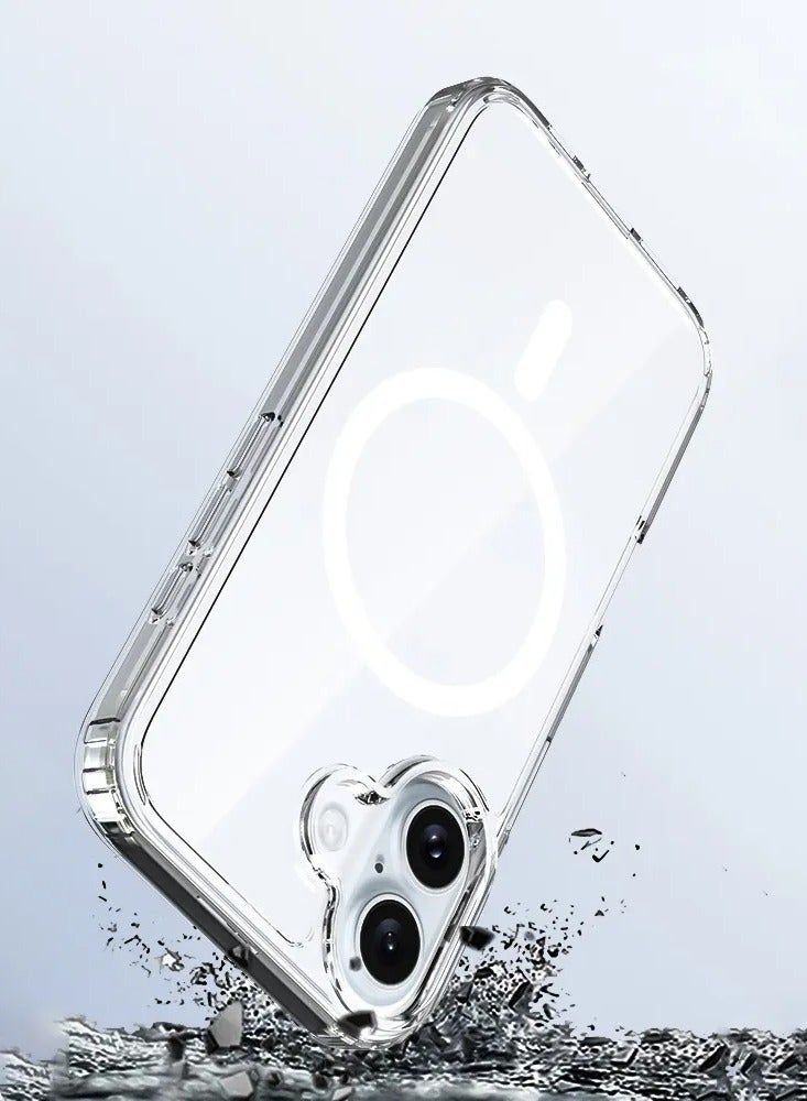 حافظة ايفون  16  شفاف, تدعم الشحن اللاسلكي, مقاوم للخدش والاصفرار، حماية من السقوط - Image 2