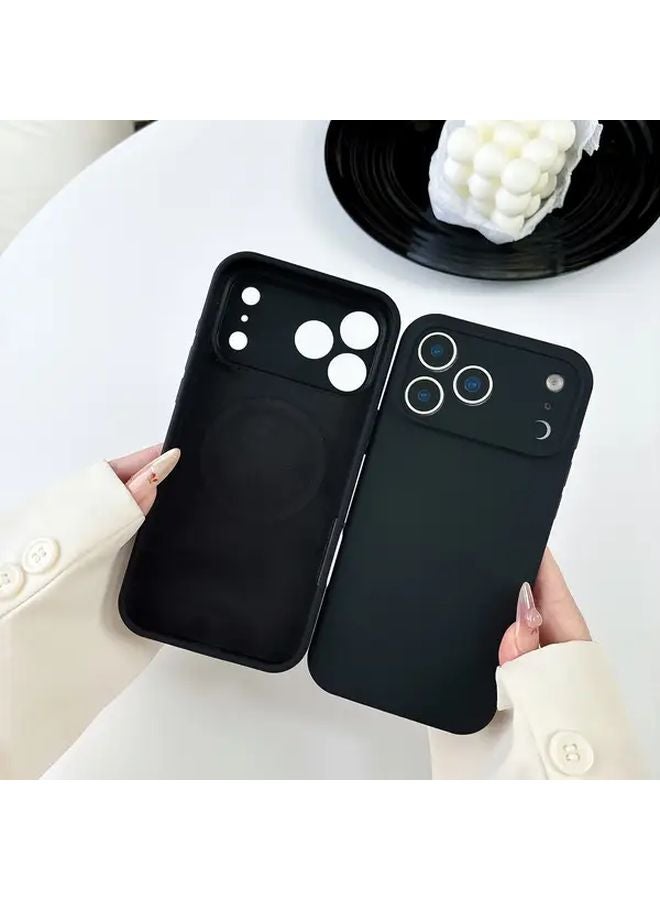 iPhone 17 Pro Max Case Charcoal Gray Magnetic Charging Silicone Cover Smooth Soft Touch - Image 3