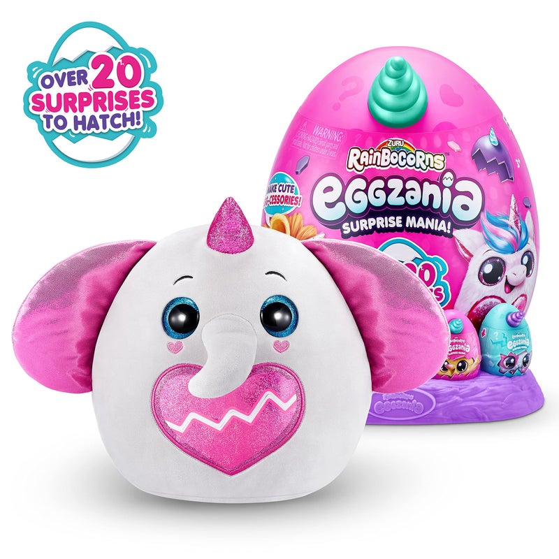 Rainbocorns Rainbocorns Eggzania Surprise Mania Series 1 (Elephant) by ZURU  Collectible Plush Stuffed Animal  Surprise Eggs  5 Mini Eggs  Stickers  DIY Jewelry  Slime  Ages 3+ for Girls  Children - Image 3