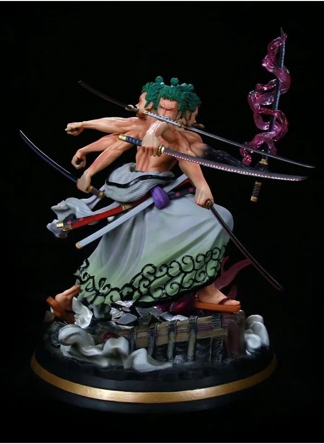 One Piece One Piece Ghost Zoro Action Figure Decorative Resin Sculpture Home Decor Statue, Art Figurine Home Ornament Decoration for Office, Living Room, Bedroom, Book Shelf, TV Cabinet, Desktop  - Image 4