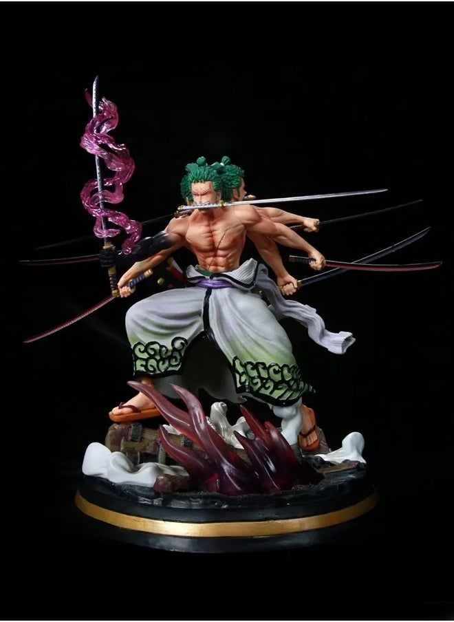 One Piece One Piece Ghost Zoro Action Figure Decorative Resin Sculpture Home Decor Statue, Art Figurine Home Ornament Decoration for Office, Living Room, Bedroom, Book Shelf, TV Cabinet, Desktop  - Image 1