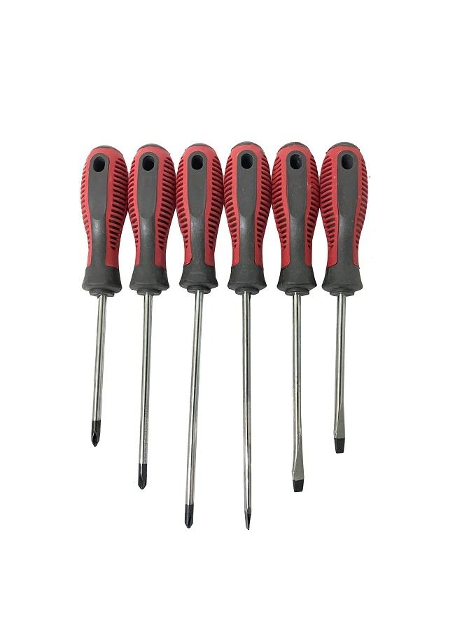 طقم مفكات براغي 6 قطع من مفكات البراغي المغناطيسية مع مقابض ناعمة - Image 1