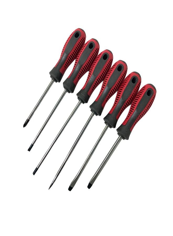 طقم مفكات براغي 6 قطع من مفكات البراغي المغناطيسية مع مقابض ناعمة - Image 2