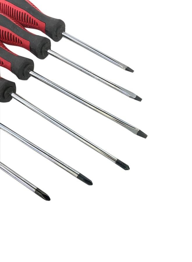 طقم مفكات براغي 6 قطع من مفكات البراغي المغناطيسية مع مقابض ناعمة - Image 3