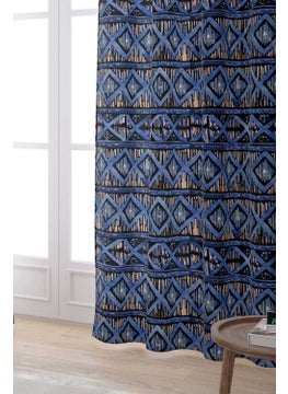 Cango Home Yellow Blue Ethnic Patterned Digital Printed Curtain CGH238-PR  - Image 2