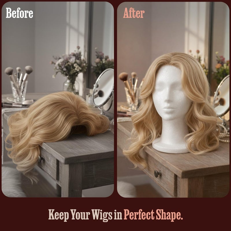 STUDIO LIMITED 11.4-Inch Styrofoam Mannequin Head (1 Pack) - White Foam Wig Stand for Wigs, Hats, Masks, Hairpieces, Salon Display, and Travel Use - Image 3