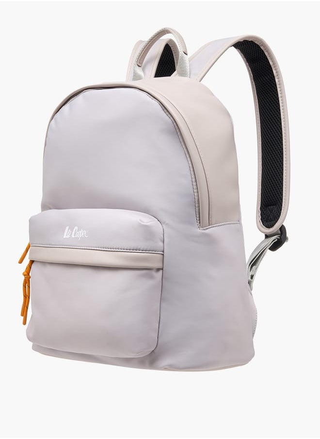 Lee Cooper Women Logo Print Backpack with Adjustable Shoulder Straps and Zip Closure - 31x40x19 cm  - Image 2