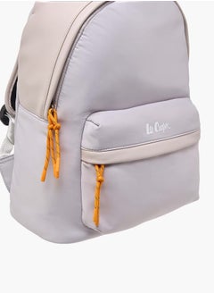 Lee Cooper Women Logo Print Backpack with Adjustable Shoulder Straps and Zip Closure - 31x40x19 cm  - Image 4