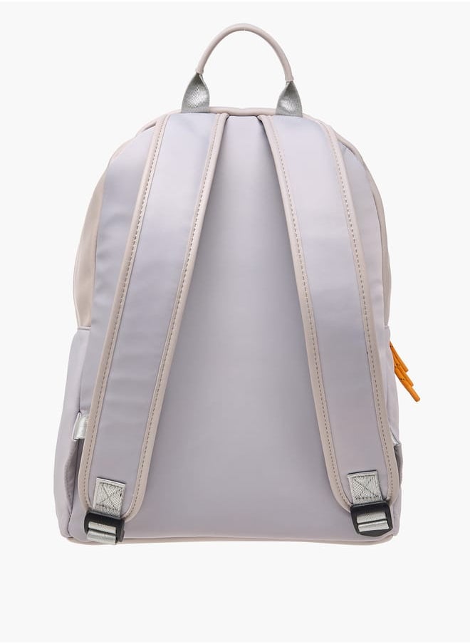 Lee Cooper Women Logo Print Backpack with Adjustable Shoulder Straps and Zip Closure - 31x40x19 cm  - Image 3
