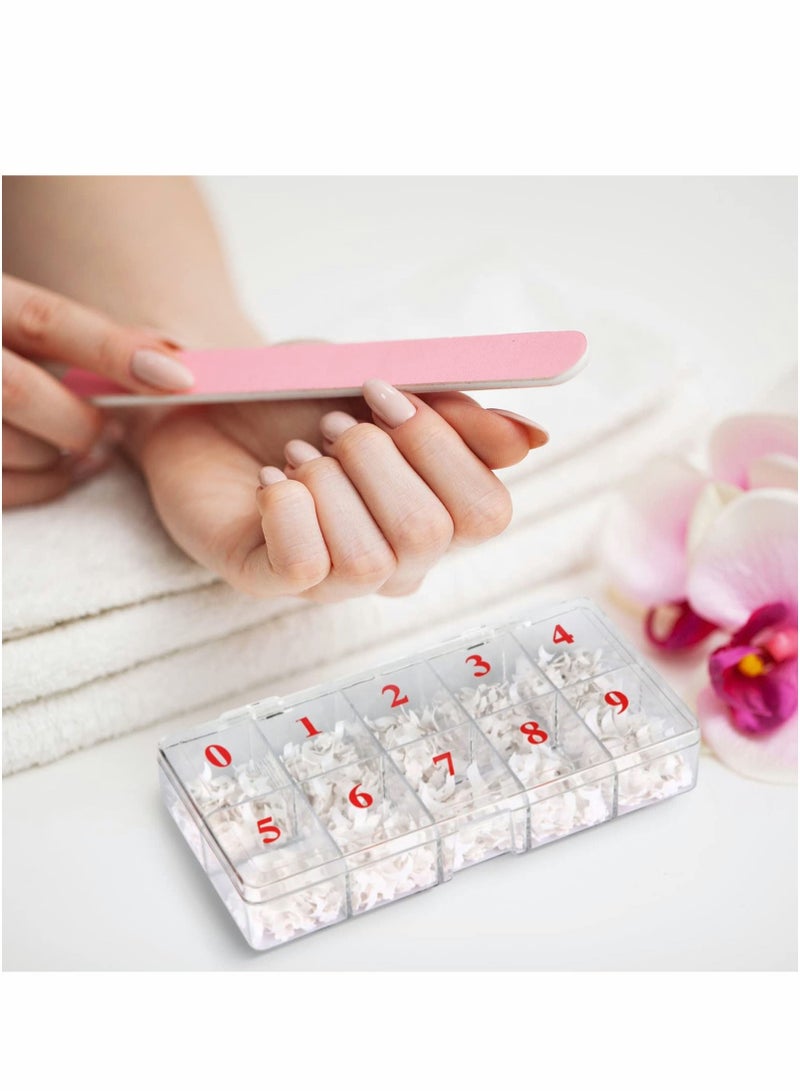 Excefore Nail Tip Box, 2 PCS False Nail Tips Transparent Storage Box with 10 Number Squares Fake Nail Organizer Storage Cases Clear Container Nail Box Grid Boxes for Fingernail Crystal Jewelry Nail Accessories  - Image 4