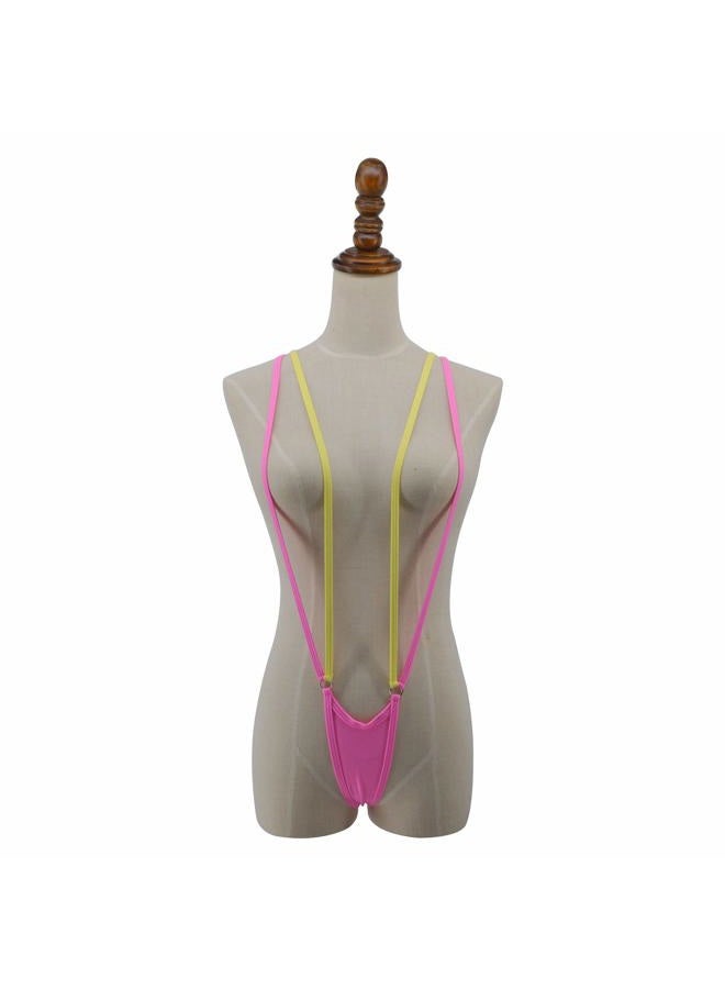 Sherrylo Women Slingshot Bikini G-string Bottom Extreme Straps Micro Bikini Pink Yellow One Size - Image 2