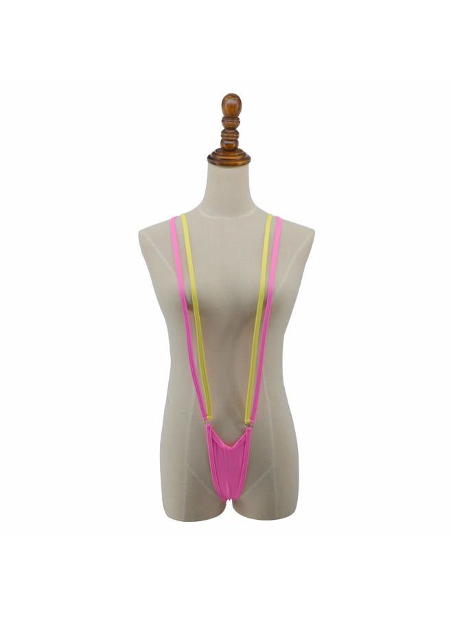 Sherrylo Women Slingshot Bikini G-string Bottom Extreme Straps Micro Bikini Pink Yellow One Size - Image 3