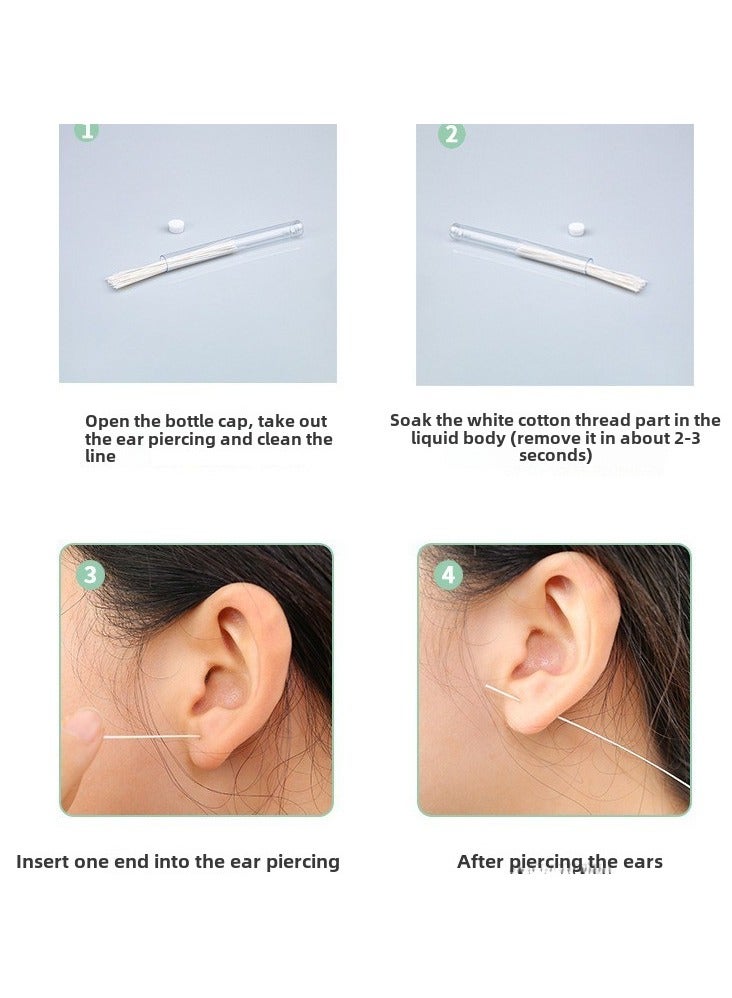 Ucanbe 180pcs Ear Piercing Care Fibers – Disposable Cleaning Threads for Post-Piercing Maintenance, Gentle Skin Care Tool for Men & Women, Alcohol-Free, Non-Electric, Battery-Free - Image 4