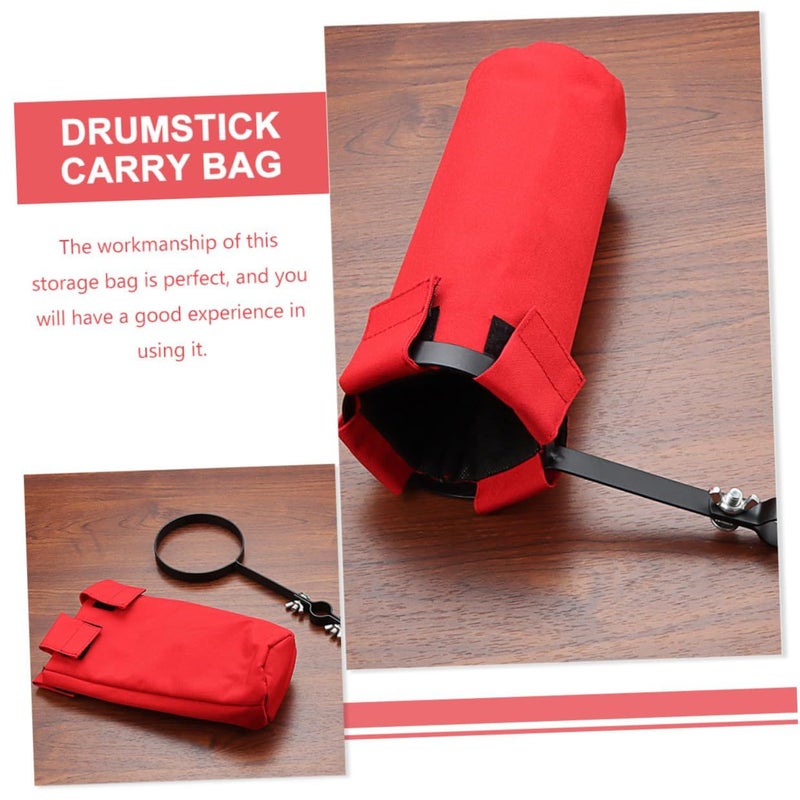 Canvas Portable Drumstick Storage Bag with Hangable Rack Holder for Drum Kit Percussionists - Image 4