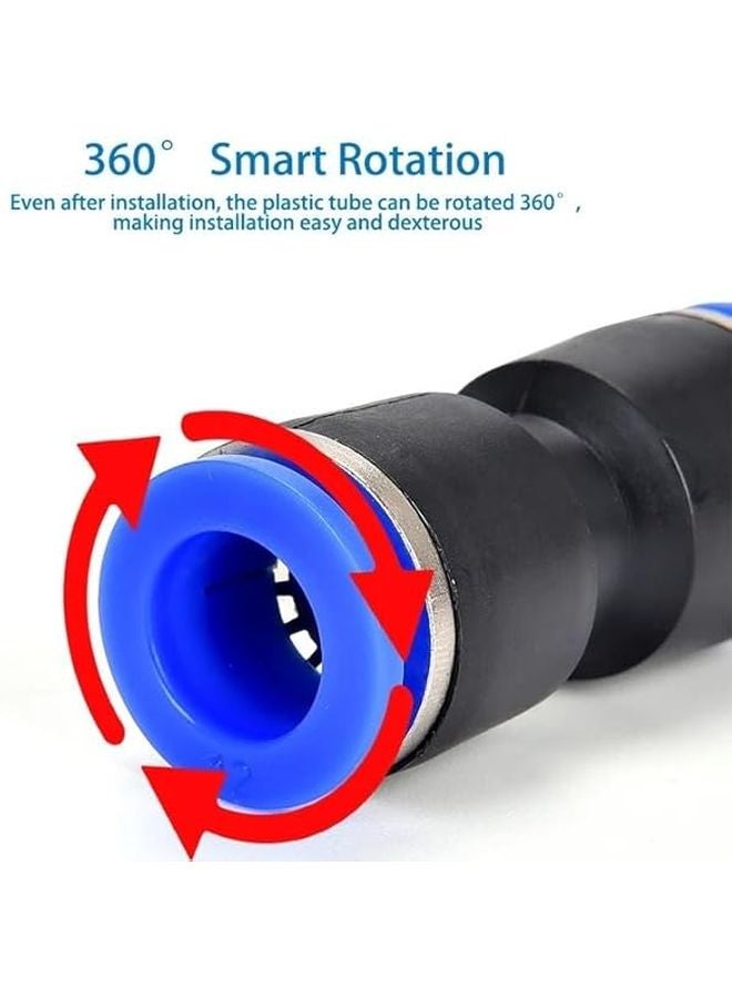 60 قطعة مجموعة وصلات الضغط للاتصال السريع لخرطوم الماء البلاستيكي PU مقاس 4 و6 و8 مم - Image 5