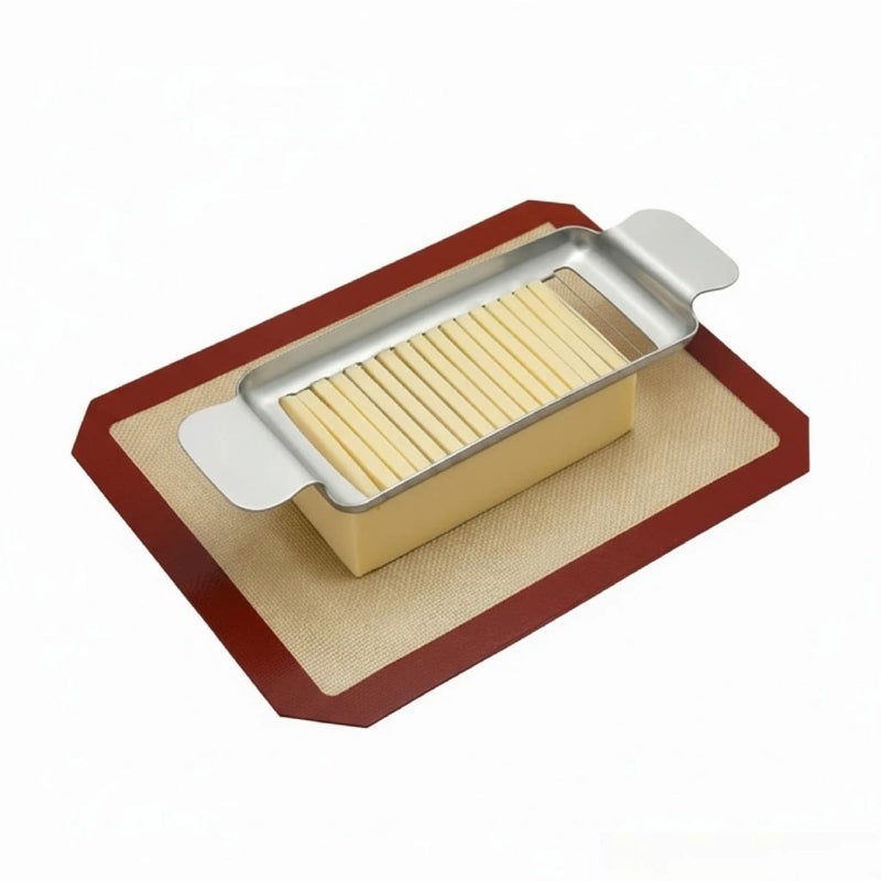 HDCBMCDDM-US Butter Cheese Slicer Cutter with Silicone Baking Mat kit Stainless Steel Butter Cutter for Block Cheese Butter Slicer Cutter - Image 2