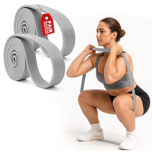 EliteFTS Pro Resistance Band - Boost Core Stability and Flexibility with This Portable, Joint-Friendly Tool - 41" Long (PRO Average Resistance Band, Silver) (Pair) - Image 1