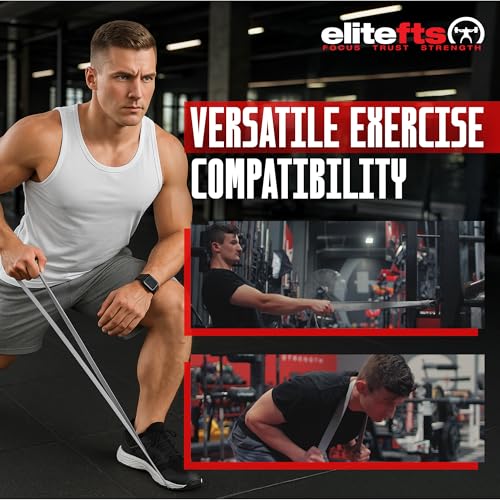 EliteFTS Pro Resistance Band - Boost Core Stability and Flexibility with This Portable, Joint-Friendly Tool - 41" Long (PRO Average Resistance Band, Silver) (Pair) - Image 3