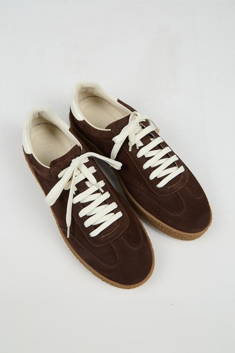 Krahe Palminteri 2 Men's Genuine Leather Lace-up Sneakers in Coffee-Ecru - Image 3