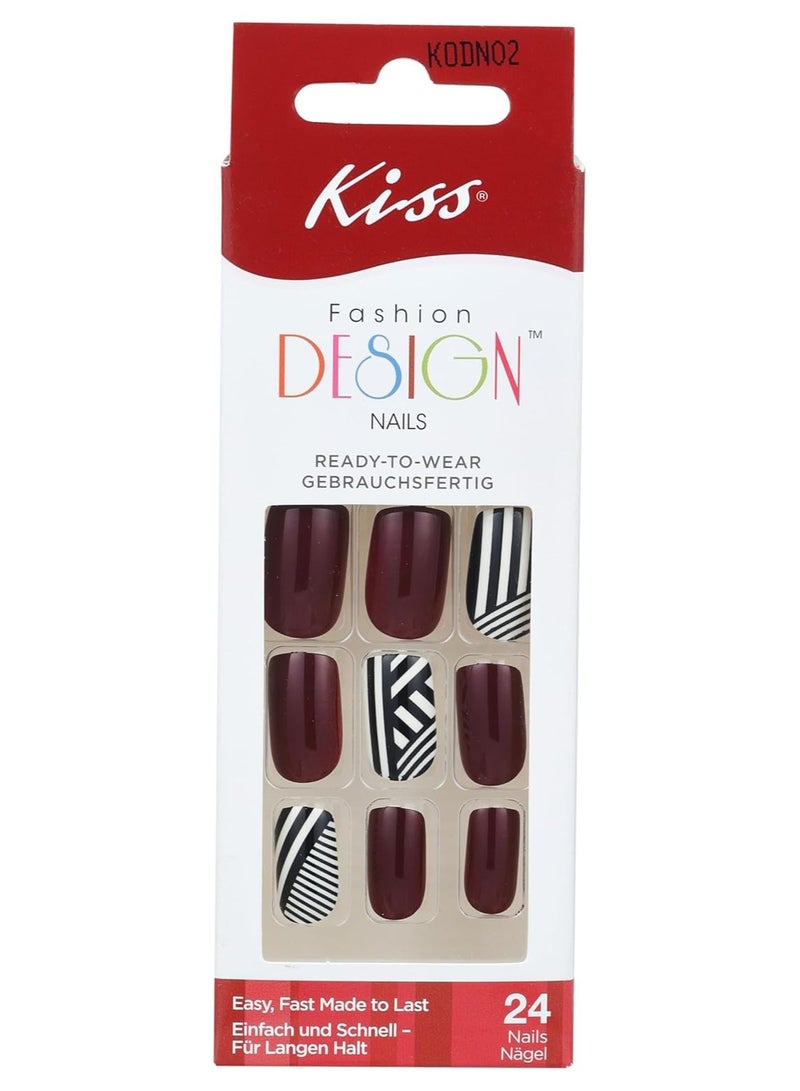 Kiss Fashion Design Nails KODN02C Bye Boy 24 Nails