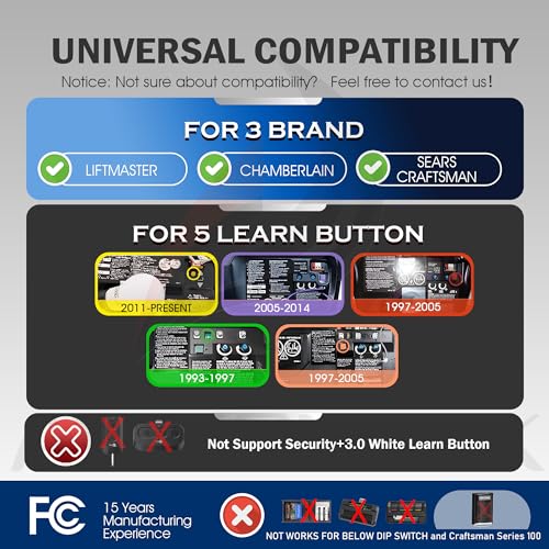 Avisontek 2 for Chamberlain LiftMaster Craftsman Universal Garage Door Opener Remote 893Max 953EV-P2 890MAX 956EV【3 Year Warranty】 - Image 2