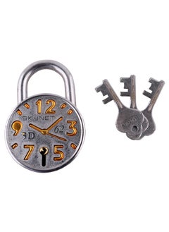 FLYSPACE FLYSPACE Steel Galaxy 62 mm 8 Levers Double Locking 3 Keys Padlock Silver  - Image 1