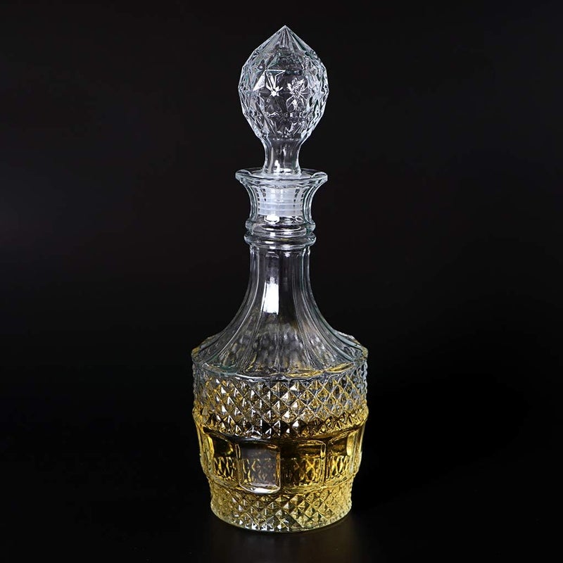 MDLUU Liquor Decanter, Glass Decanter Bottle with Airtight Stopper, Wiskey Vodka Bourbon Decanter for Gift, Home, Bar, Party Decor, 27oz/800ml Clear - Image 2