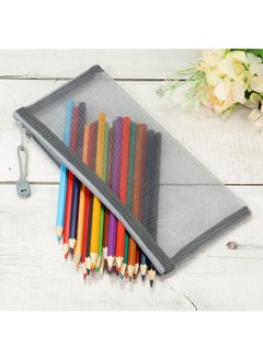 MECCANIXITY MECCANIXITY Mesh Zipper Bags, B6 Nylon Zip Pouch Pencil Case Storage Pockets for Travel Office Accessories, Gray Pack of 6  - Image 3