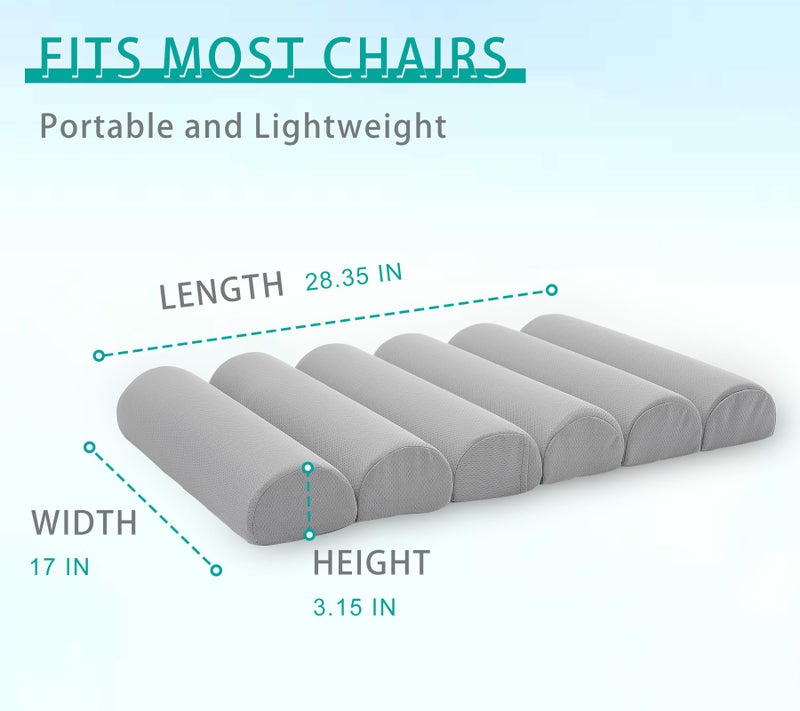 GIVANLEE Ergonomic Lumbar Support Pillow for High Back Office Chair - Adjustable 6 Semicircular Back Cushion with Breathable Mesh Cover,Spine Support for Desk/Gaming Chairs, Neck/Upper/Lower Back Pain Relief - Image 4