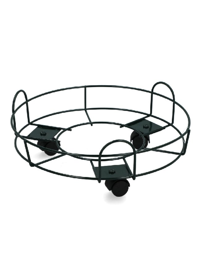 serene Premium Quality Easily Movable Round Plant Caddy with Wheels Black 51.5 x 53.5 x 53.5 cm 20186 - Image 2