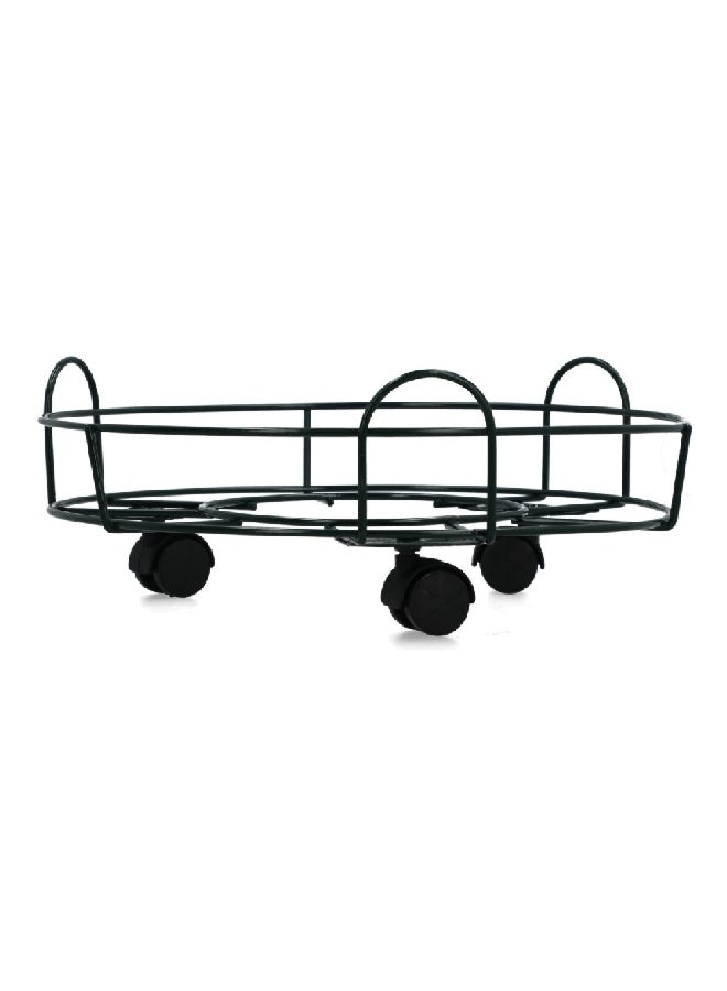 serene Premium Quality Easily Movable Round Plant Caddy with Wheels Black 51.5 x 53.5 x 53.5 cm 20186 - Image 1