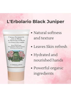 L'Erbolario L’Erbolario Rose Perfumed Nourishing Hand Cream - Hand Lotion for Dry, Cracked Hands - Floral Rose Fragrance - Skin Barrier Repair Cream - 2.5 oz  - Image 3