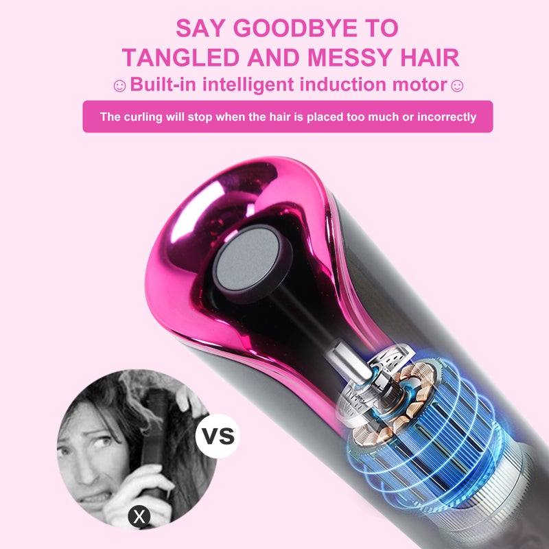 Cordless Hair Curler: Grey 4 Temperature Levels Anti-Tangle Automatic Hair Curler - 6 Timer Settings Cordless Hair Curler for Home Travel Beginners All Hair Types - Image 4