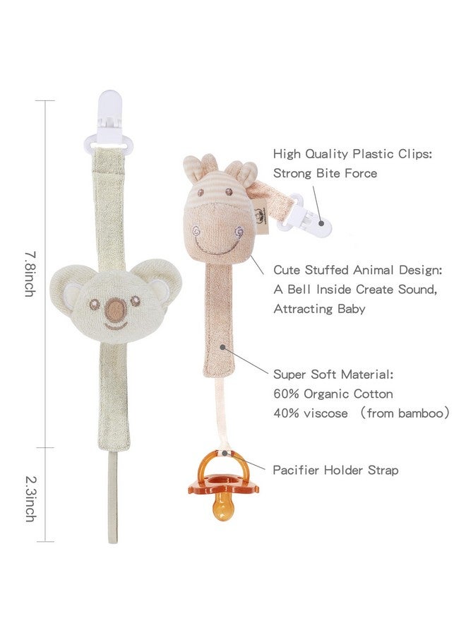COTTONBEBE Pacifier Clip, 2 Pack Baby Pacifier Holder for Boys and Girls Fits Many Pacifiers & Baby Teething Toys, Ideal Baby Gift (Koala & Giraffe) - Image 2