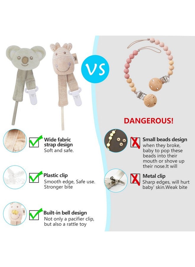 COTTONBEBE Pacifier Clip, 2 Pack Baby Pacifier Holder for Boys and Girls Fits Many Pacifiers & Baby Teething Toys, Ideal Baby Gift (Koala & Giraffe) - Image 4