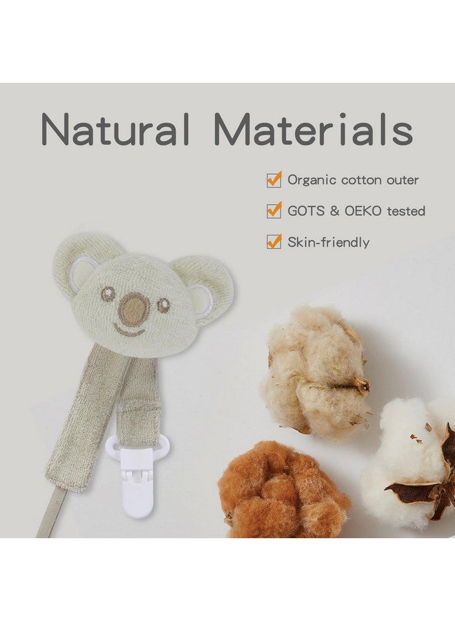 COTTONBEBE Pacifier Clip, 2 Pack Baby Pacifier Holder for Boys and Girls Fits Many Pacifiers & Baby Teething Toys, Ideal Baby Gift (Koala & Giraffe) - Image 1