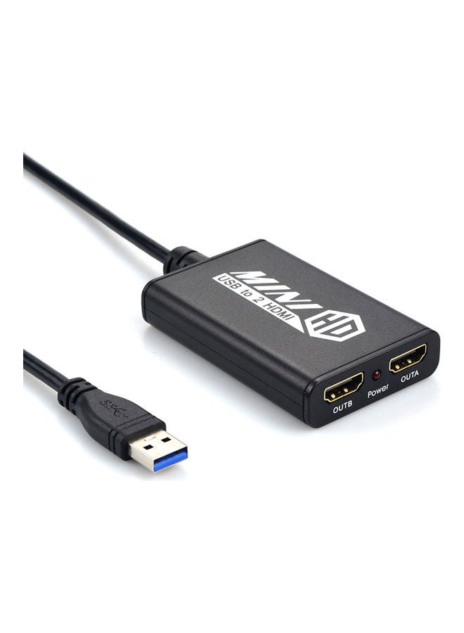 USB to HD Adapter with Multiple Displays Black - Image 1