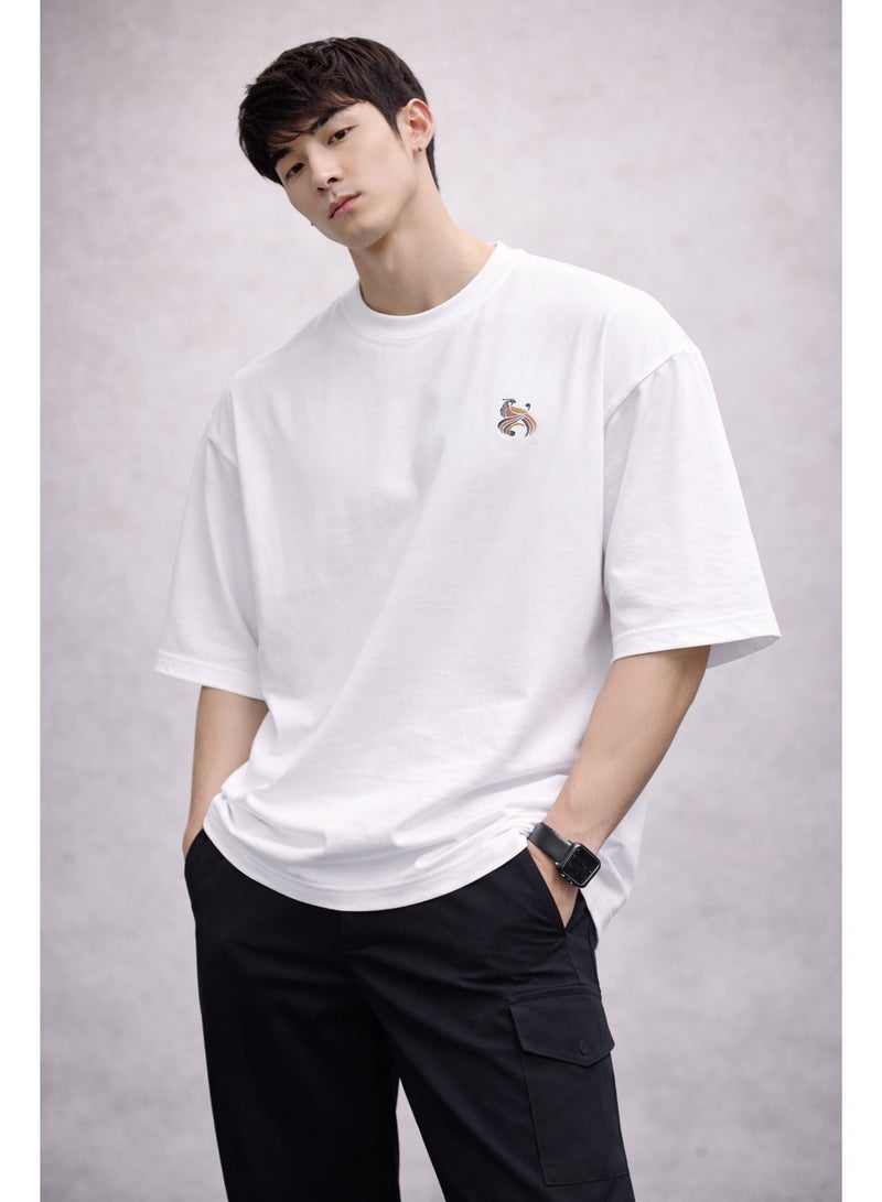 OLUDENIZ Men’s Boxy Fit Oversized T-Shirt – Heavyweight 100% Cotton with Dropped Shoulder Design – Streetwear Casual Tee - Image 4