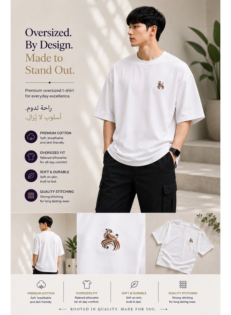 OLUDENIZ Men’s Boxy Fit Oversized T-Shirt – Heavyweight 100% Cotton with Dropped Shoulder Design – Streetwear Casual Tee - Image 5