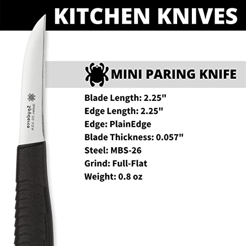 Spyderco Mini Paring Kitchen Knife with 2.25" Stainless Steel Blade with Durable Black Polypropylene Handle - PlainEdge - K09PBK - Image 3