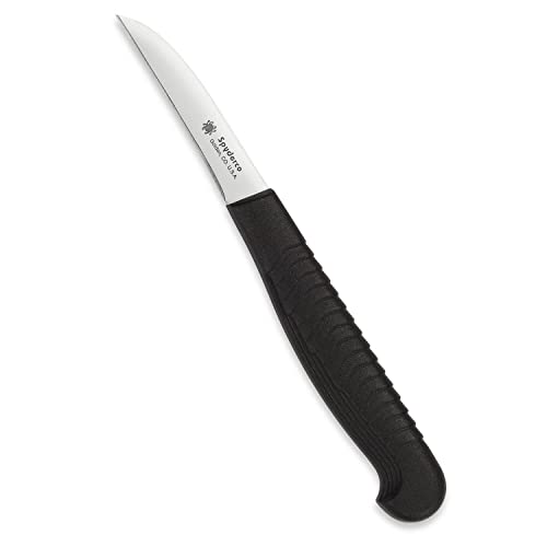 Spyderco Mini Paring Kitchen Knife with 2.25" Stainless Steel Blade with Durable Black Polypropylene Handle - PlainEdge - K09PBK - Image 1